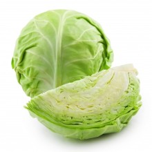 Weißkohl als Kopf und ausgeschnitten